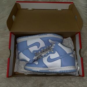 Nike Kids Light Blue and White Sneakers